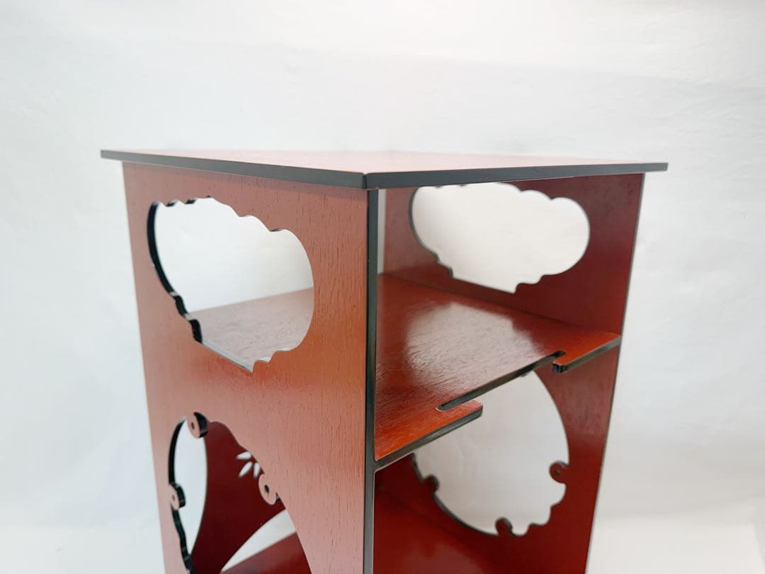 美品 茶道具 雪輪棚 朱塗 一元斎好写 江戸千家 不白流 元箱