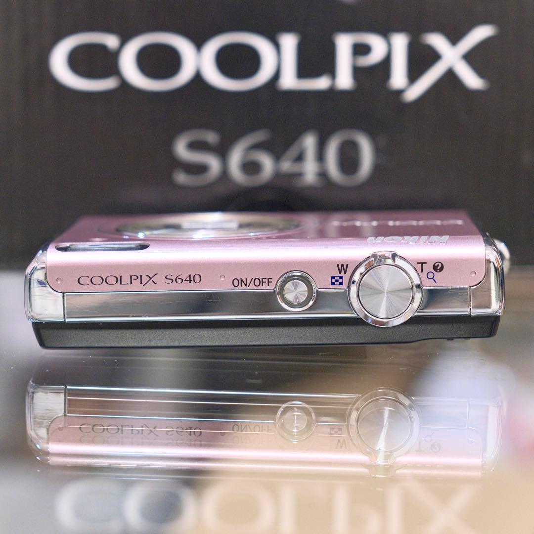 名機 動作品 平成レトロ Nikon COOLPIX S640 ピンク 元箱付き