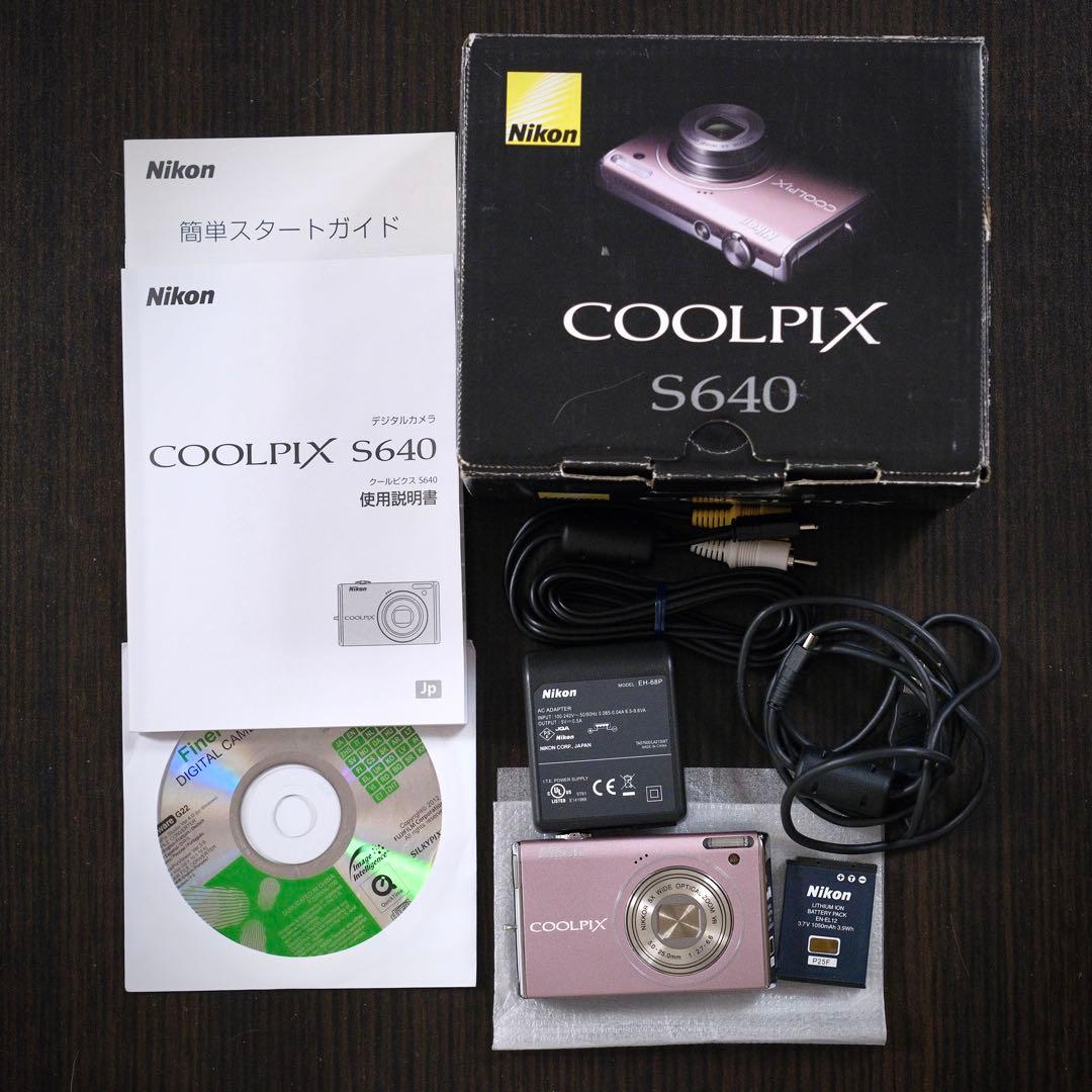名機 動作品 平成レトロ Nikon COOLPIX S640 ピンク 元箱付き