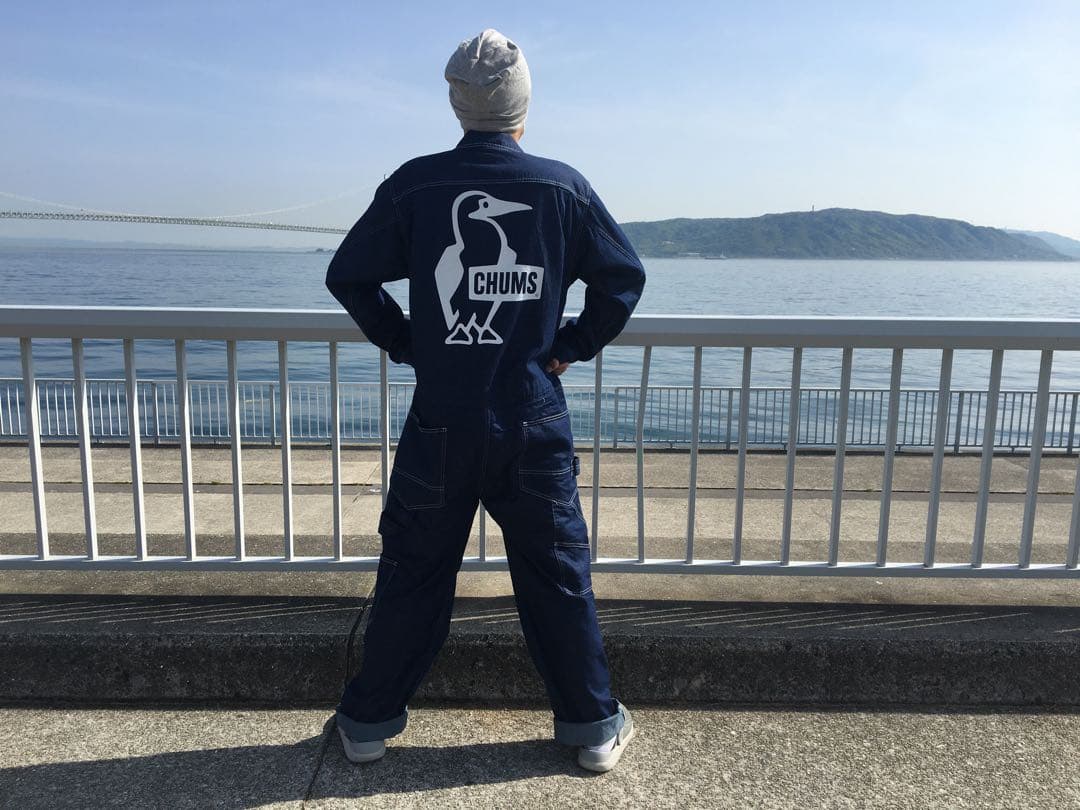 チャムス CHUMS メンズLサイズ デニム ツナギ