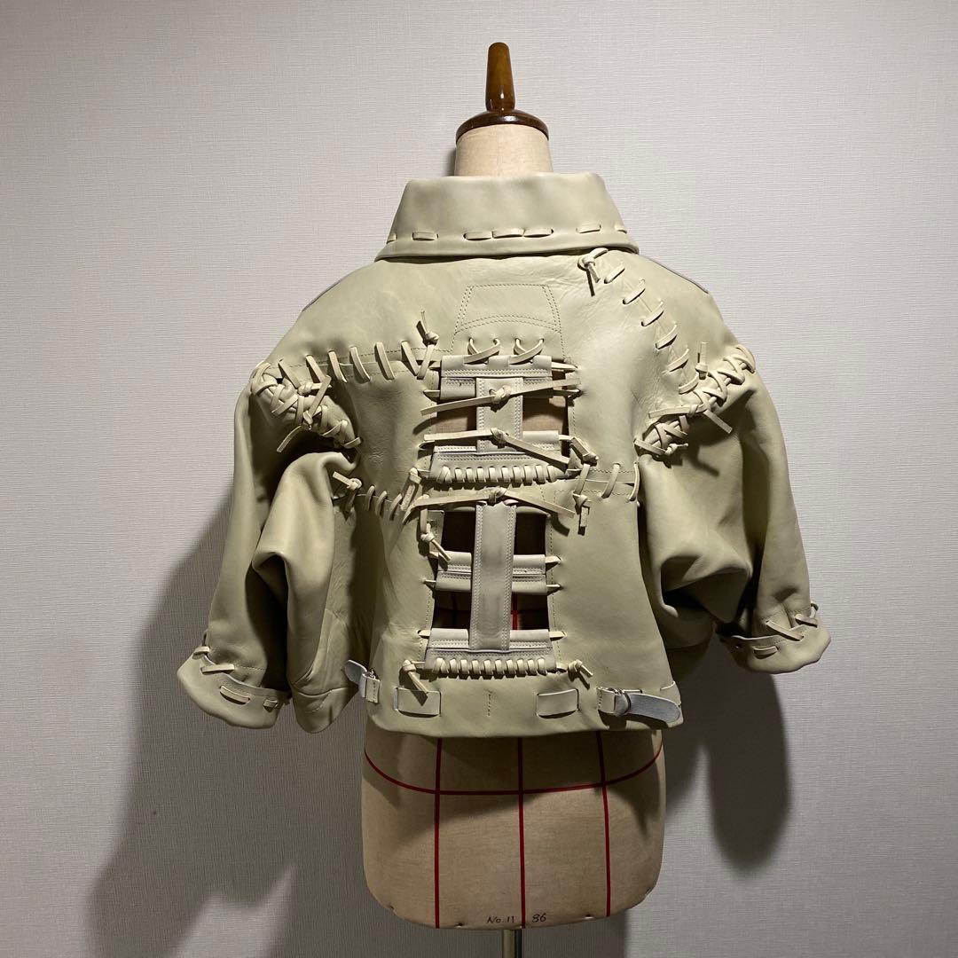 コムデギャルソン 05ss 激レア!! 編み込み ショートレザージャケット