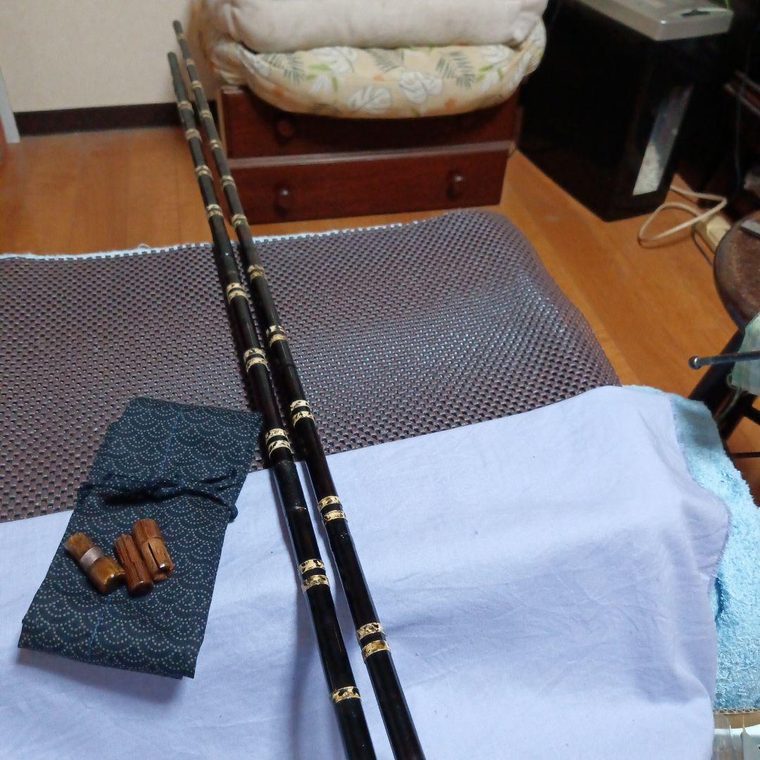 カーボン竿掛け総塗り笛巻き二本物カスタム・へら竿・へら鮒・ヘラブナ・へら・竿掛
