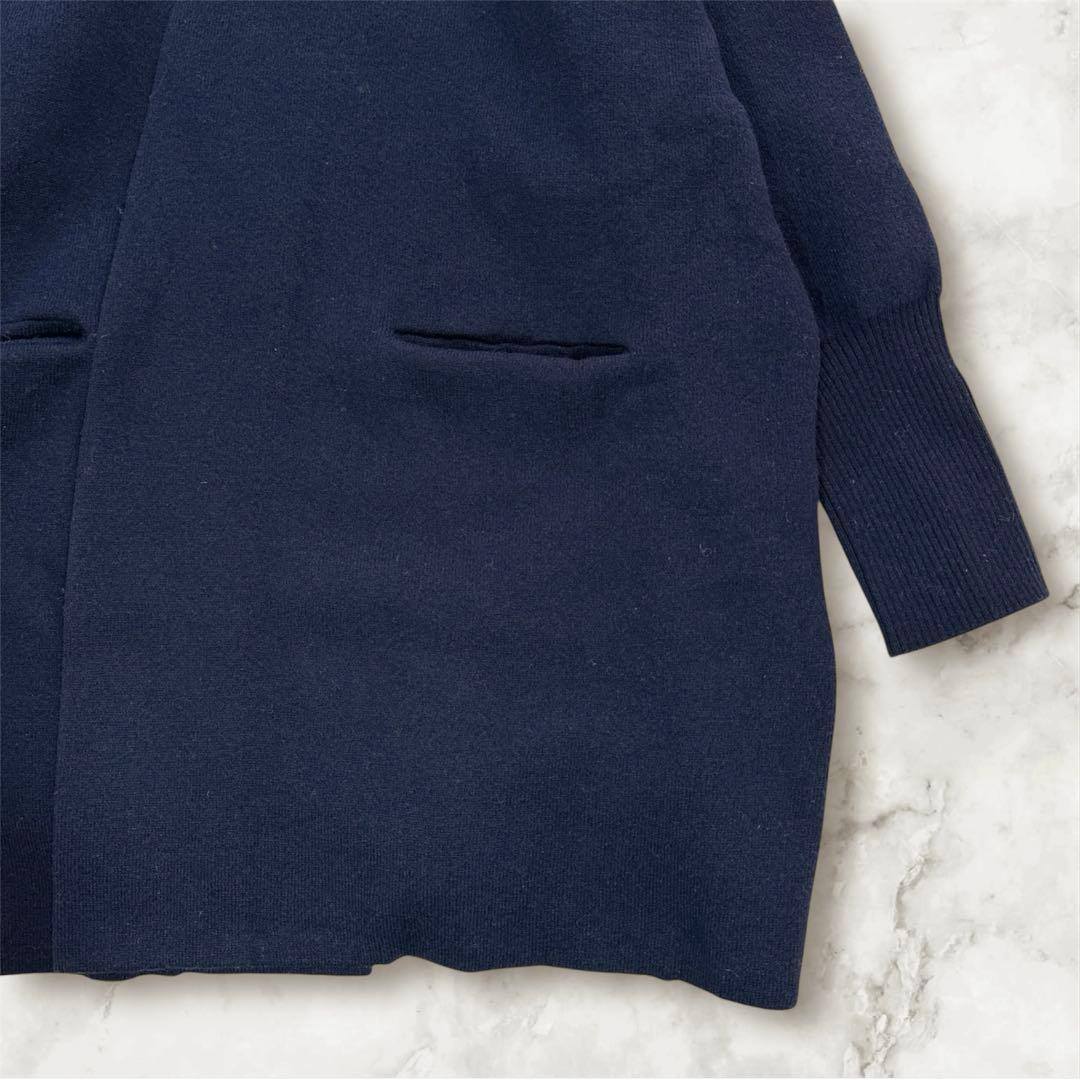 新品タグ付 イエナ ウールカシミヤ ガウンカーディガン ネイビー ロング 紺