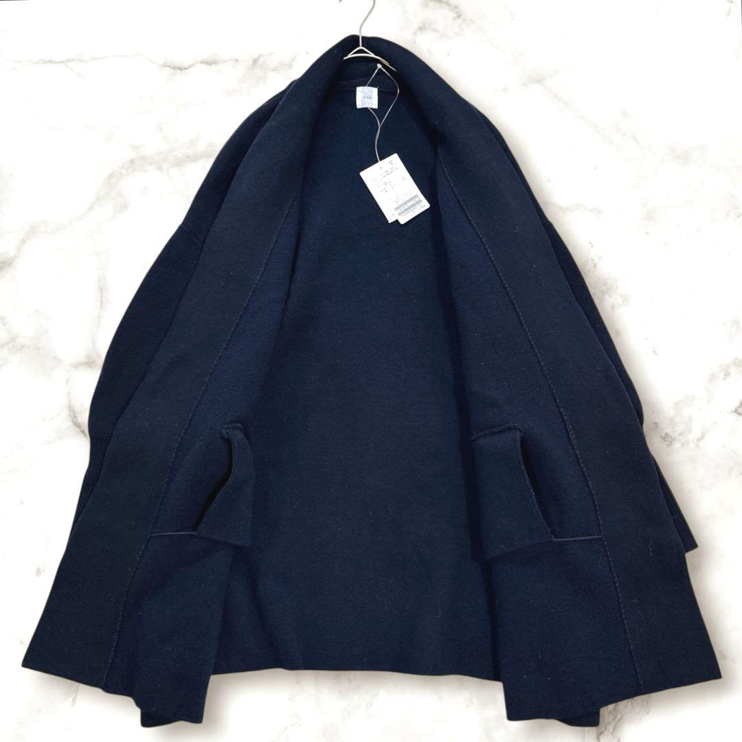 新品タグ付 イエナ ウールカシミヤ ガウンカーディガン ネイビー ロング 紺