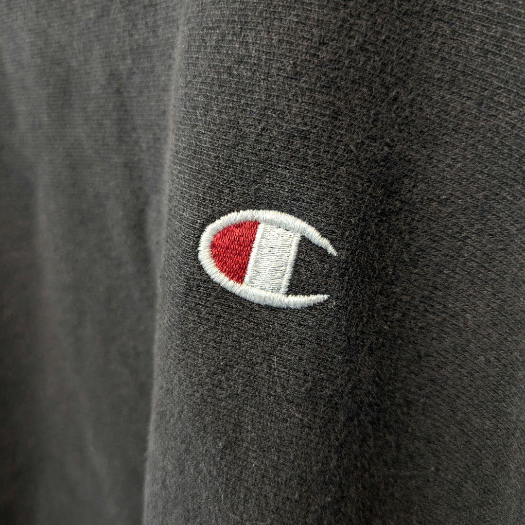 90s　Champion　リバースウィーブ　炭黒　刺繍　ヘビーウェイト　フェード
