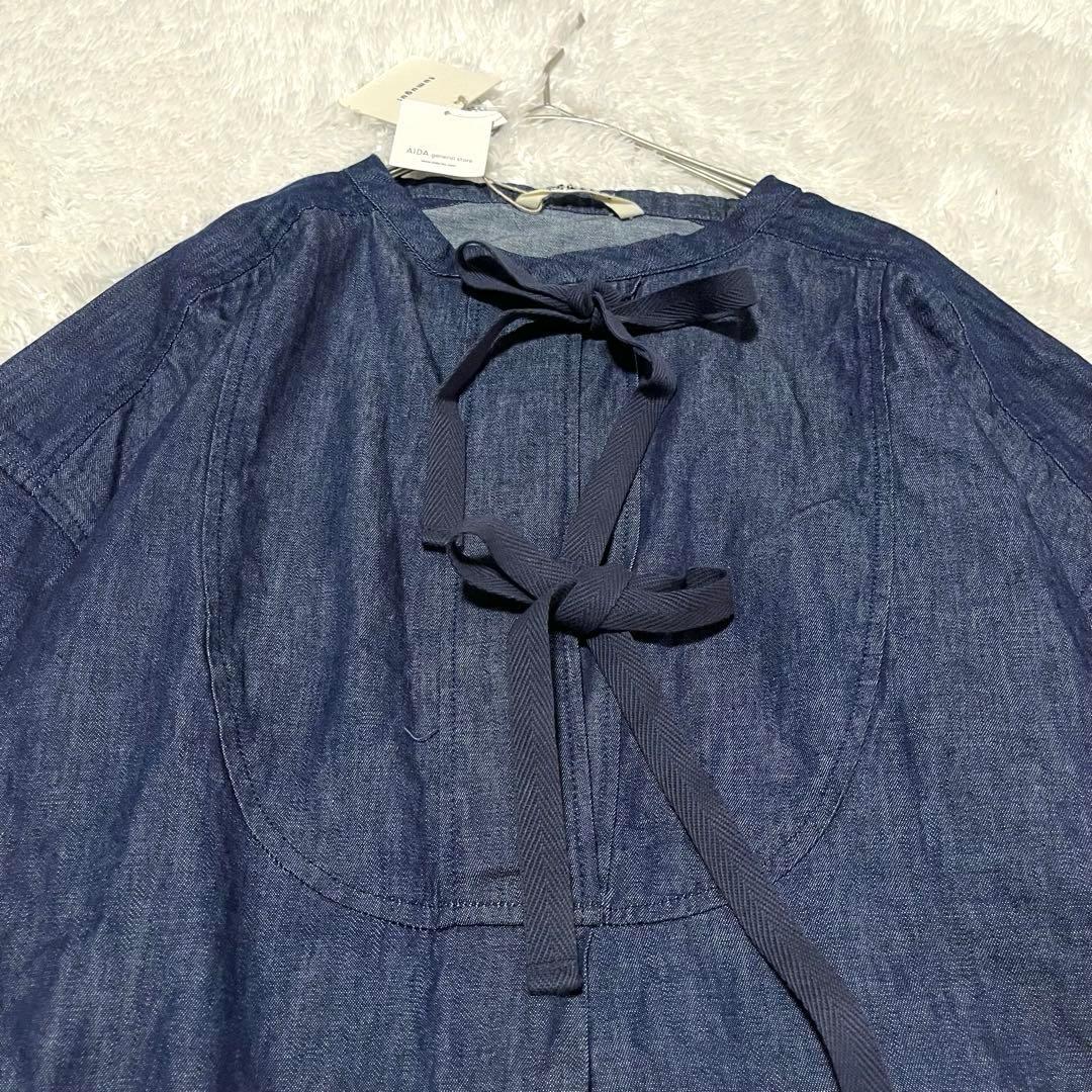 新品タグ付　tumugu ツムグ　インディゴ　オーガニック　ロングプルオーバー