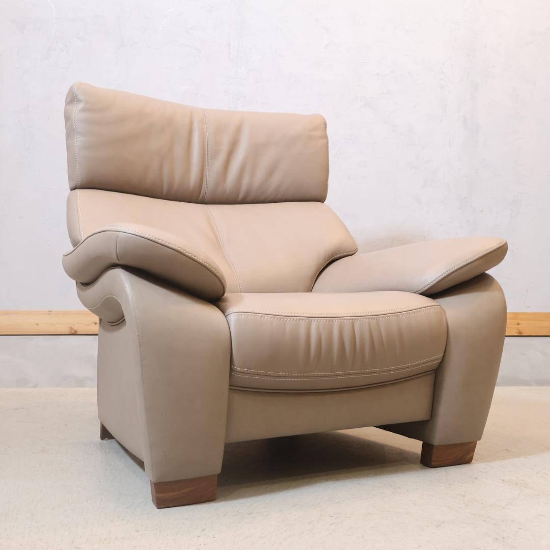 karimoku カリモク家具 ZW73 本革 1人掛けソファ レザー シングル