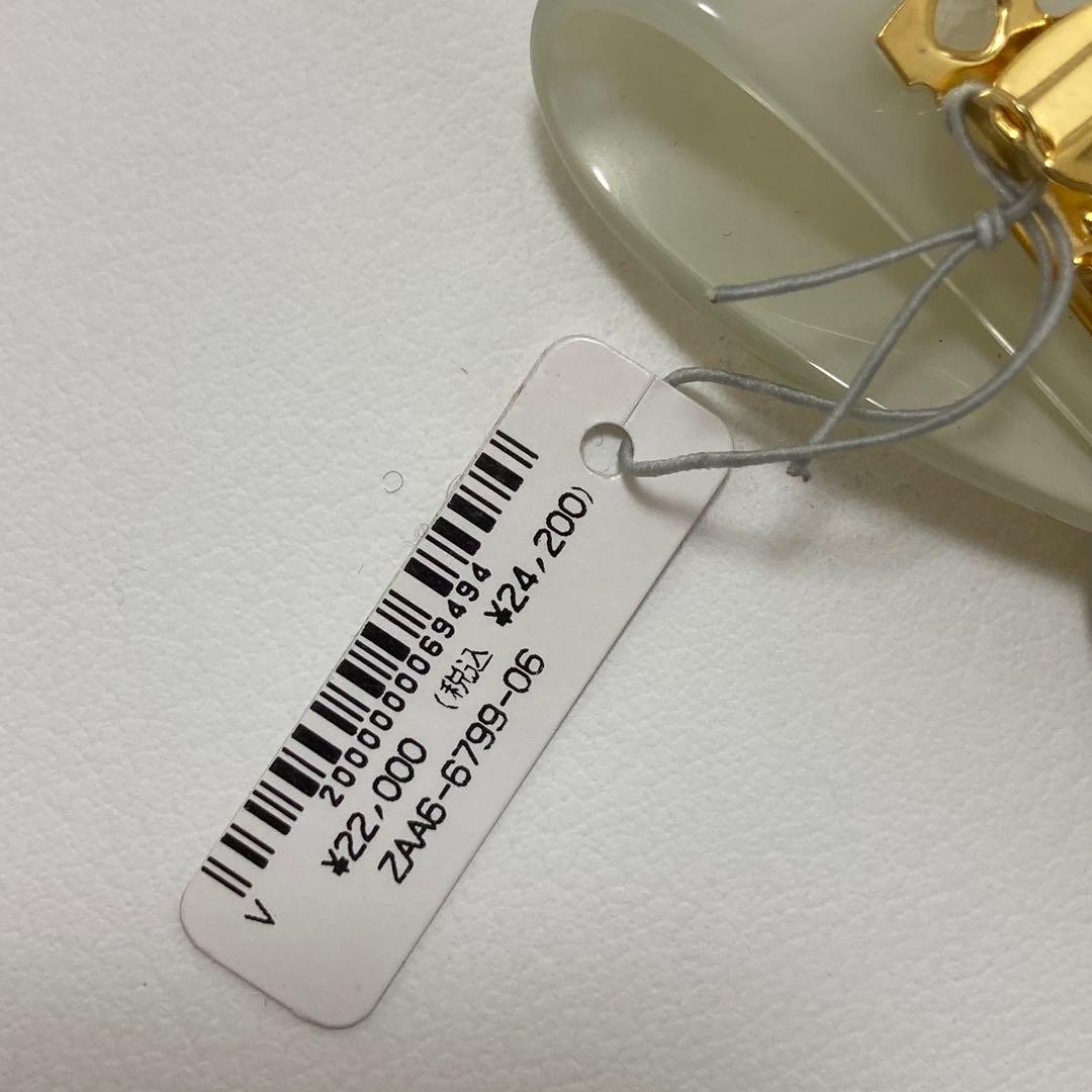 新品☆alexandre de paris☆リボンバレッタ 淡いグリーン