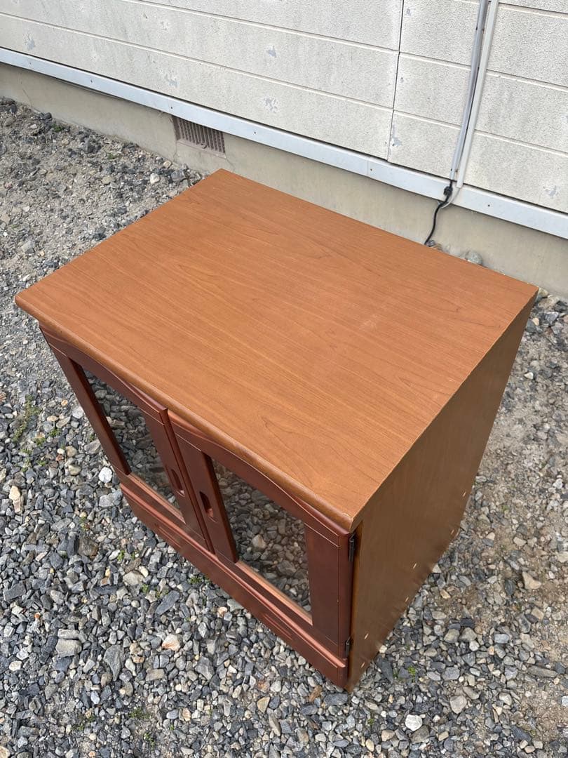 中古 木製キャビネット キッチンボード 木製チェスト 昭和レトロ