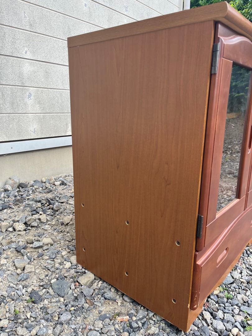 中古 木製キャビネット キッチンボード 木製チェスト 昭和レトロ