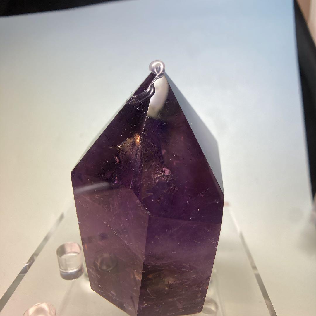 ちゅんちゅんアメジスト　ポイント　虹、キラキラ有り　249g