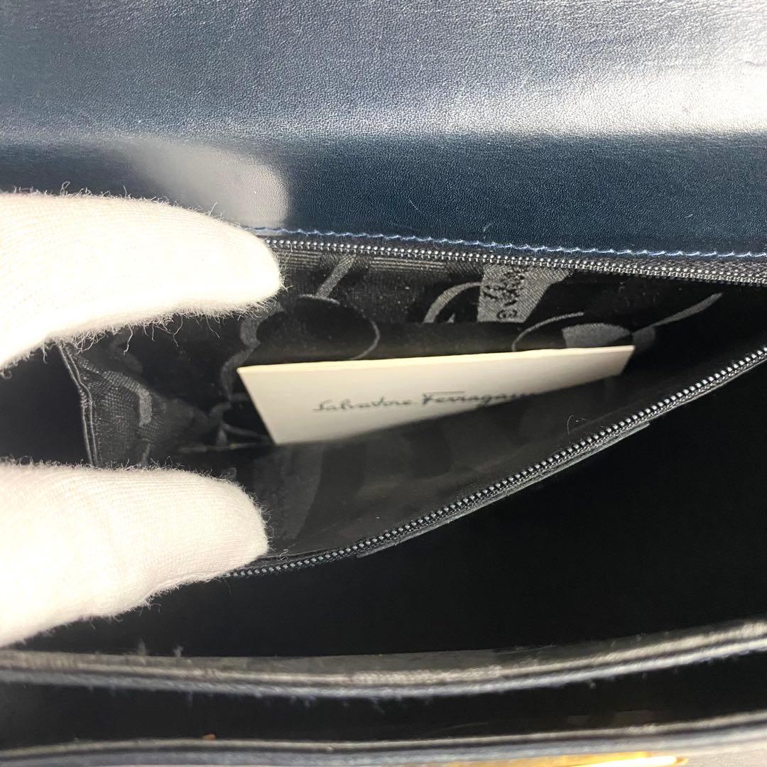 【美品☆人気】フェラガモ ガンチーニ ハンドバッグ 2way ブラック