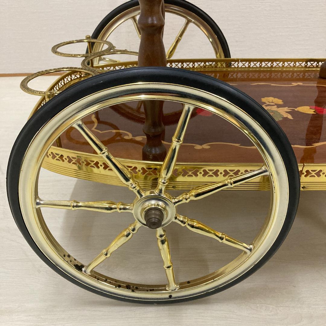 イタリア　クラシック　ワゴン　キッチンワゴン　象嵌