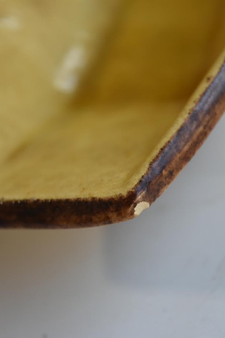 美品フランス19世紀　デュルフィー窯　ラヴィエ皿　アンティーク　民藝