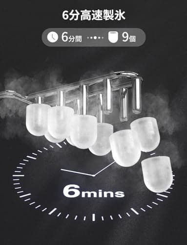 ACROWNFUL 製氷機 家庭用 【高速製氷 自動洗浄機能 】 ハンドル付き氷