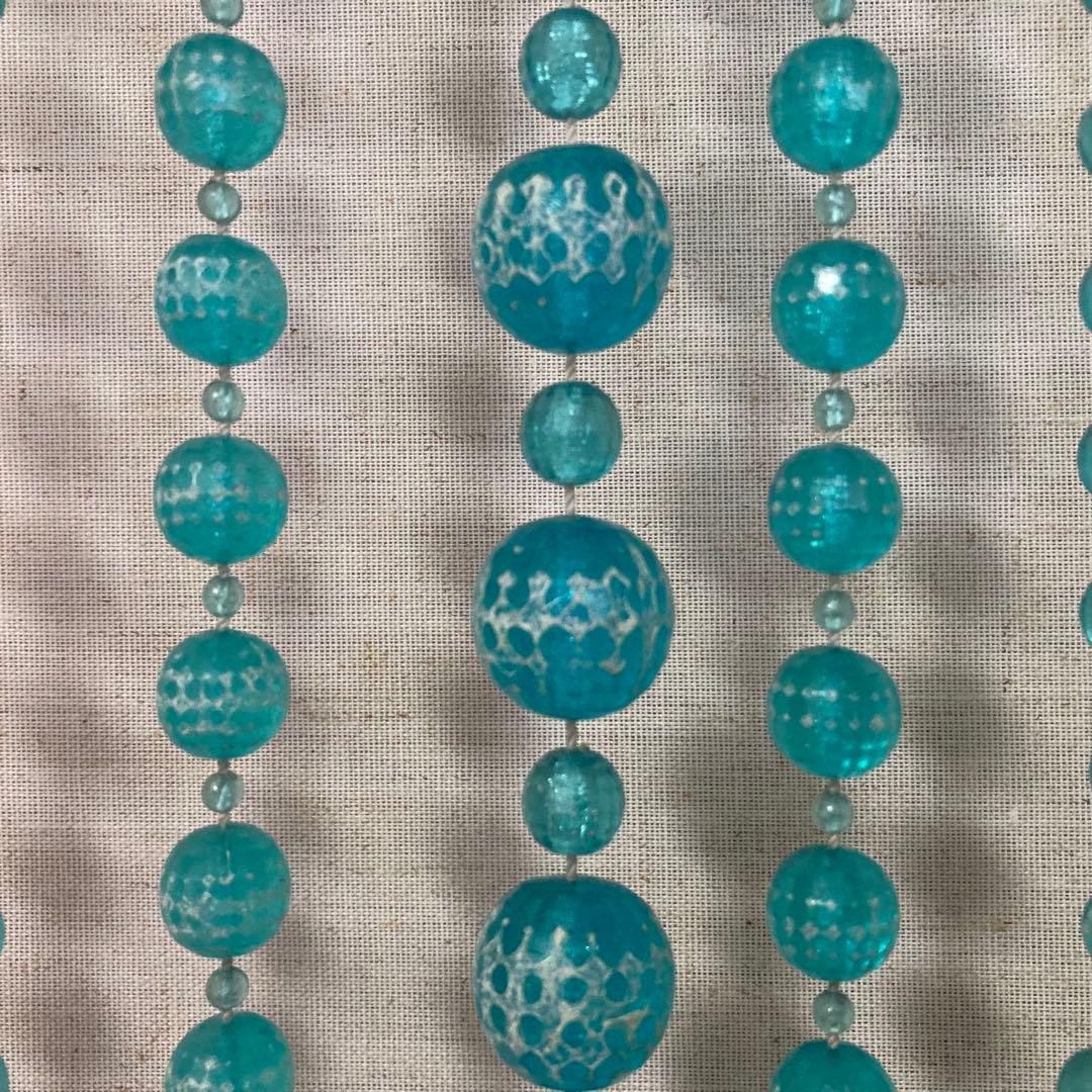 セルコン 珠のれん 玉暖簾 仕切り すだれ カーテン 壁掛け 青 ポップ レトロ