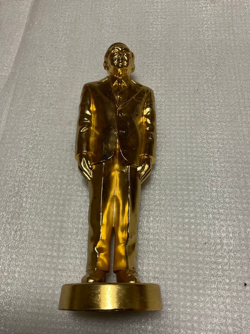 昭和天皇陛下様／御在位五十周年記念　記念立像【メタル製　金メッキ】。