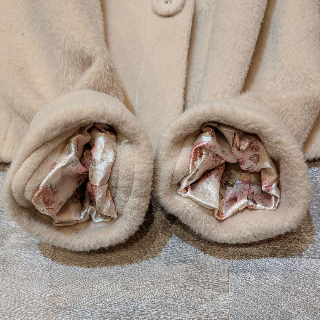 ★冬物最終セール★LIZ LISA 裏地ローズ柄 リボン Aラインコート