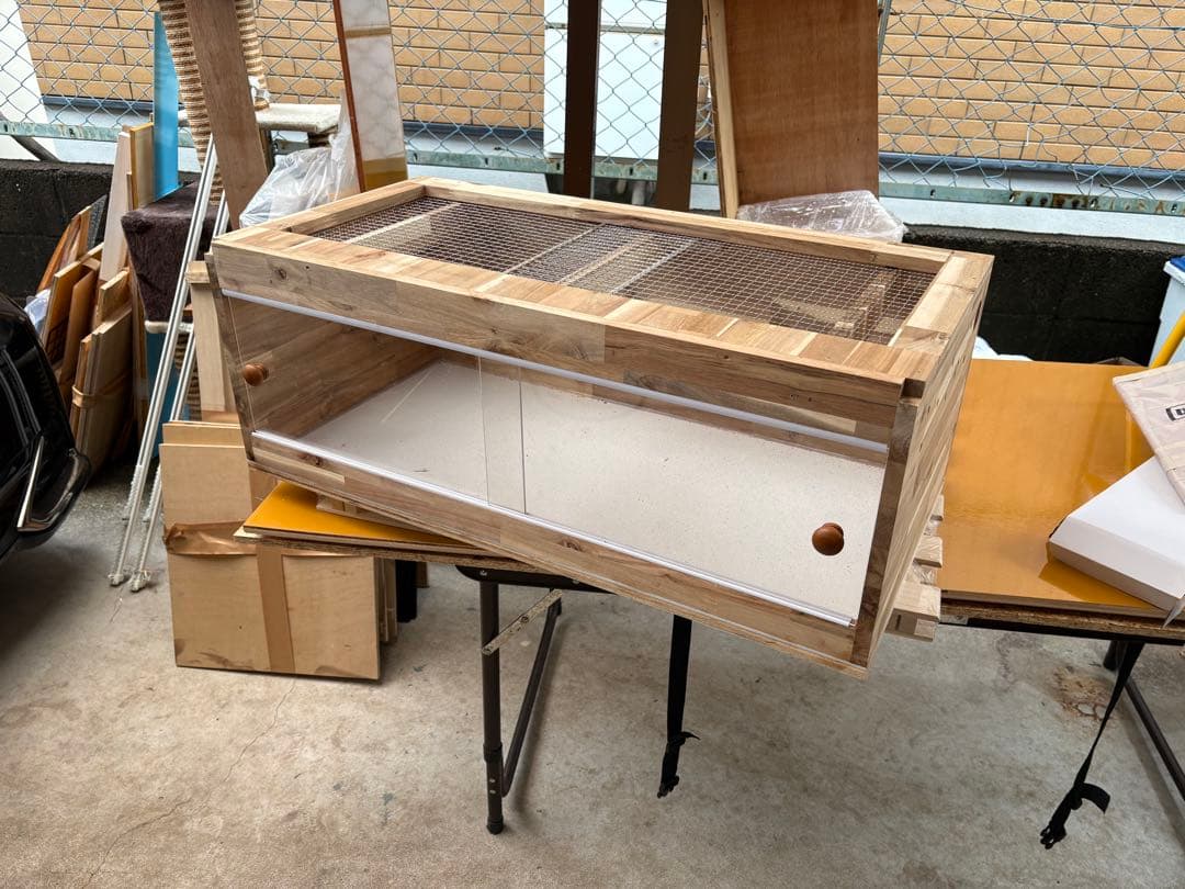 爬虫類ケージ 80×40×30 アカシアアルミ複合板ケージ