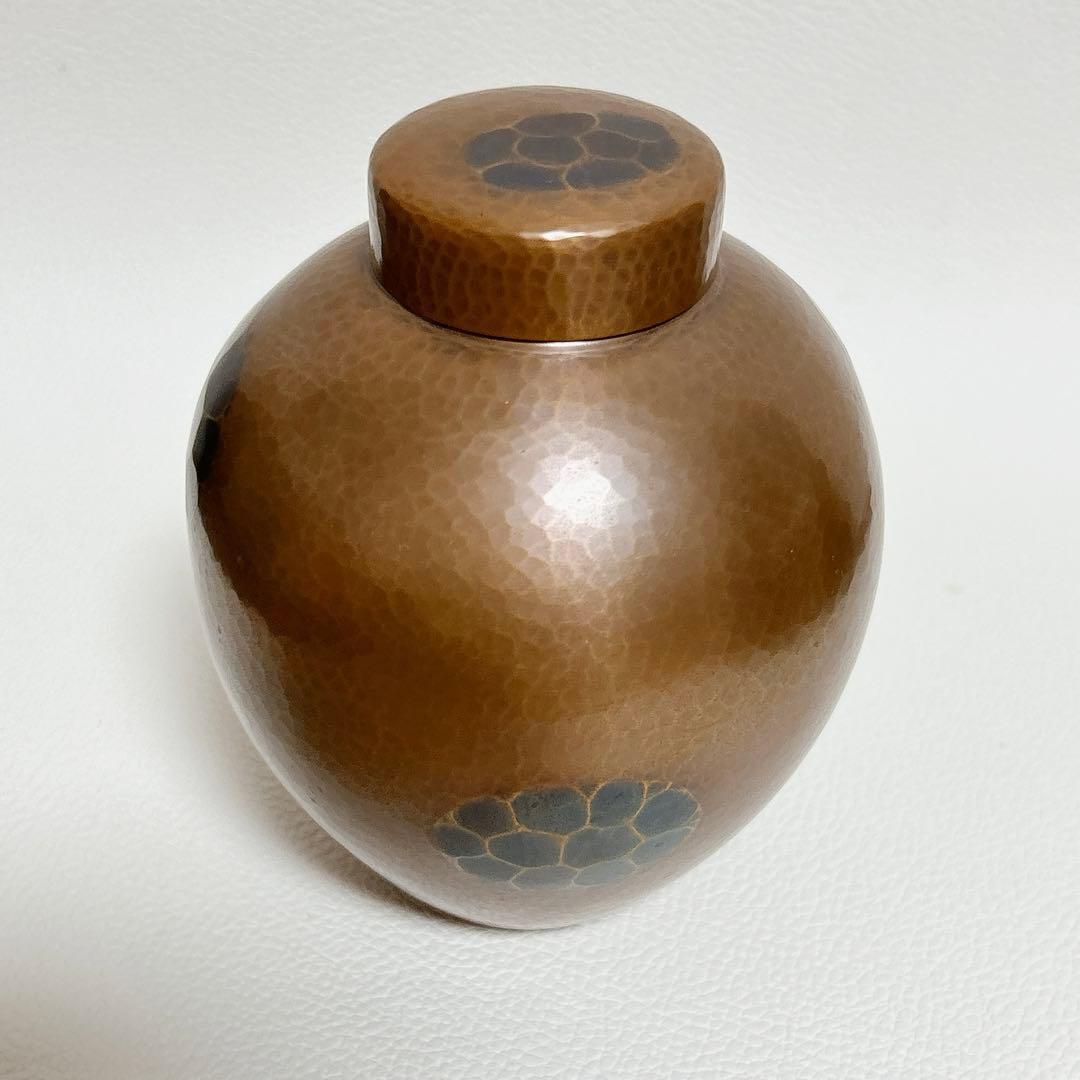 玉川堂　燕鎚起銅器　亀甲文　茶壷　茶器　共箱　無形文化遺産