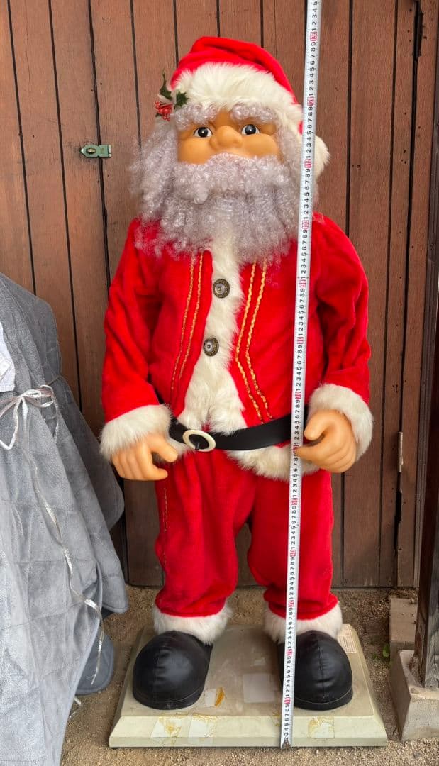 サウンドに乗りながら踊るサンタクロースオブジェ　特大130cm