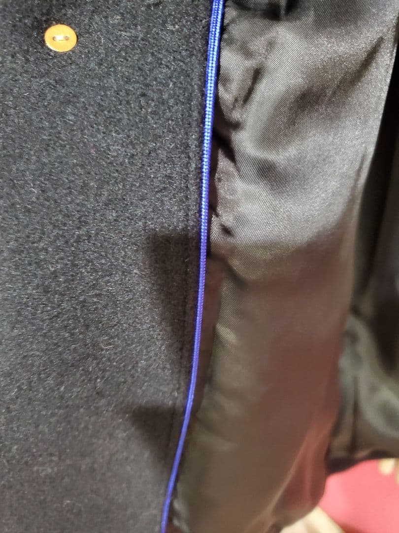 LANVIN en Bleu 黒 ダブルブレストコート 36