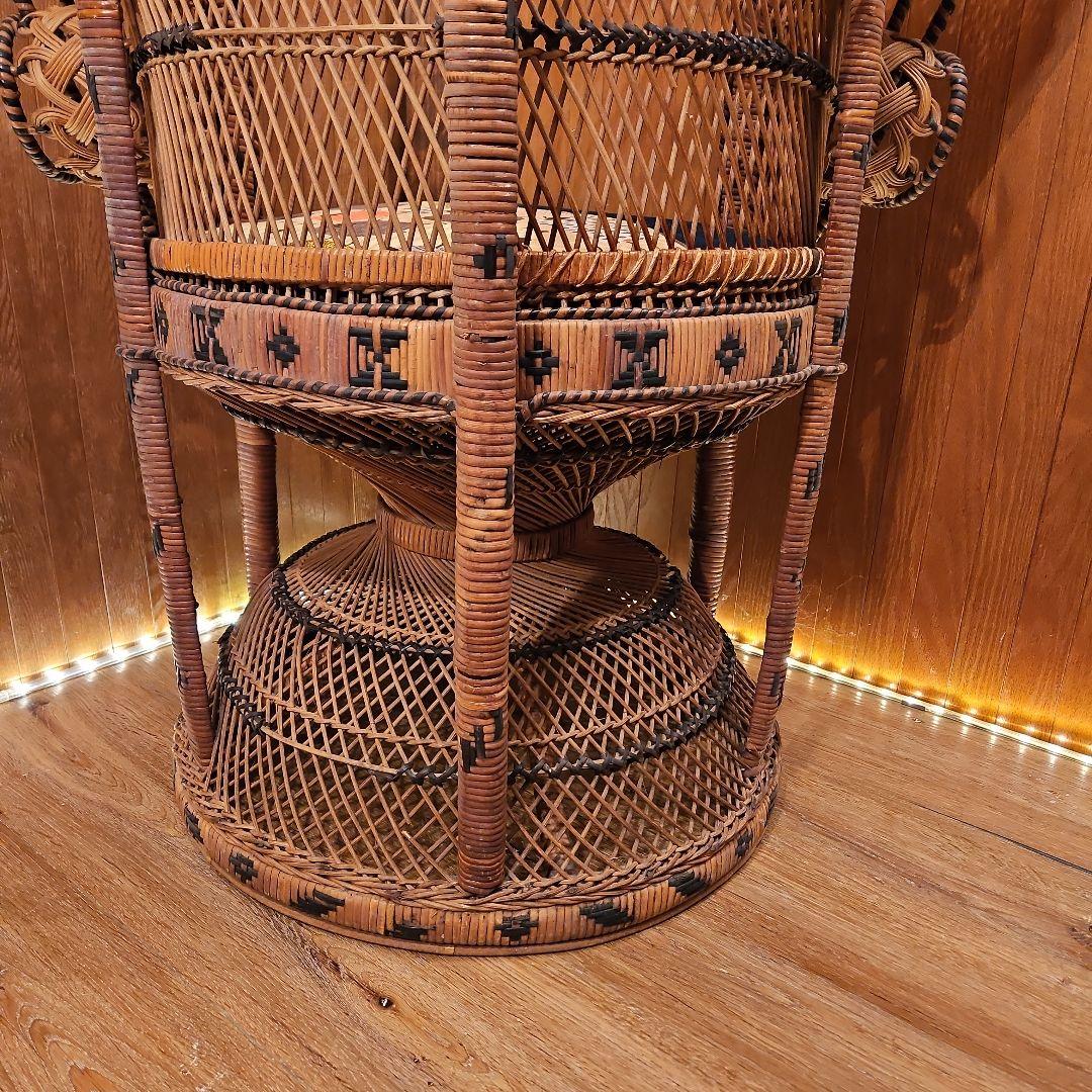 特大 希少 ヴィンテージ ピーコックチェア ラタンピーコック エマニエル婦人