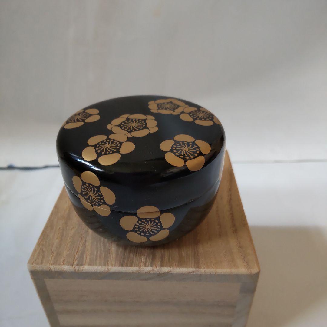 坂下雄峰 作 溢梅蒔絵 白粉解棗 香合 山中塗 共箱 共布 漆器 茶道具 美品
