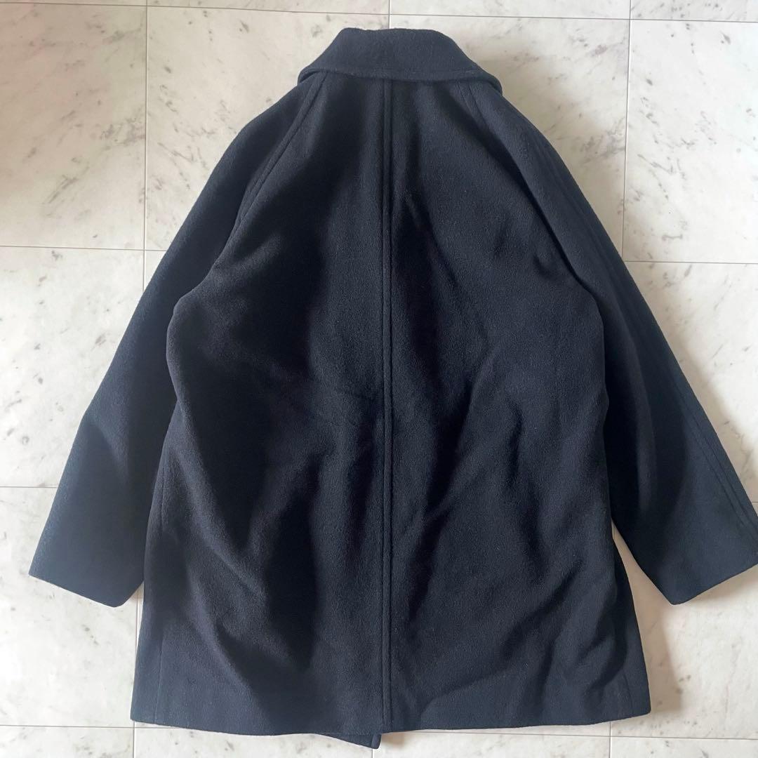 ジャーナルスタンダードレリューム 尾州ウールモッサWブレストハーフコート 黒