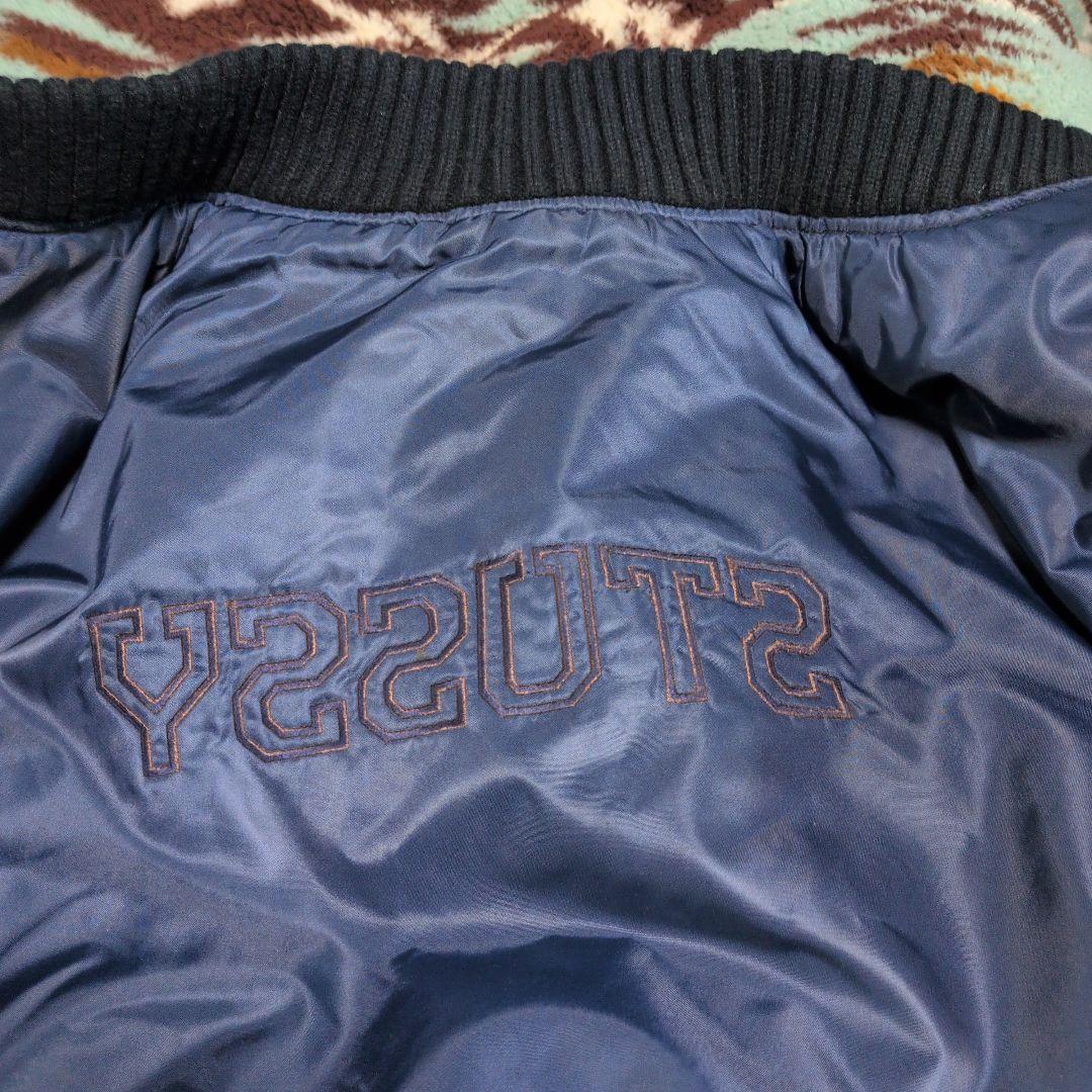 ビンテージ90年代USA製OLDステューシー紺タグバックロゴJKT