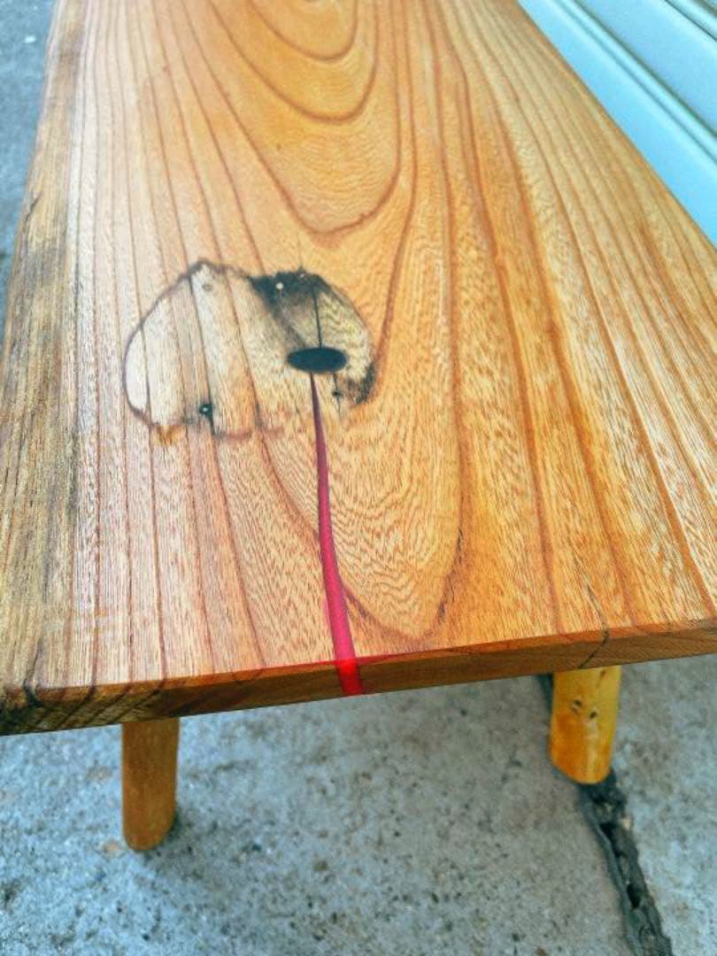 古材使用欅レジン/エポキシベンチテレビ台/コーヒーテーブル/リバーテーブル