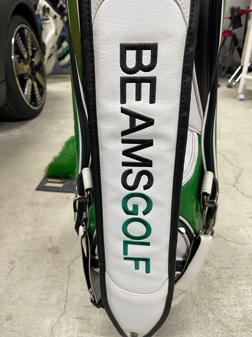 BEAMS GOLF キャディバッグ ホワイト/グリーン