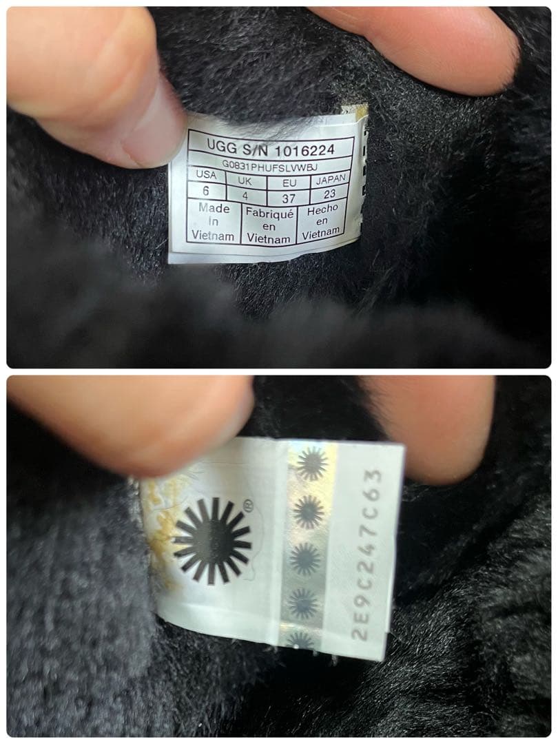 美品✨【UGG 】アグ　ムートンブーツ　ロング　クラシックトール2 黒　23㎝