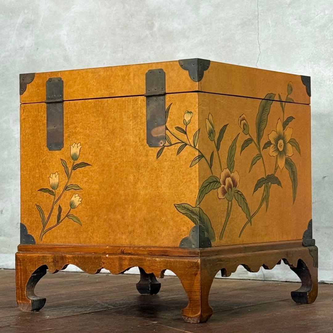 H15K27 季朝家具 木製 収納箱 鍵付き