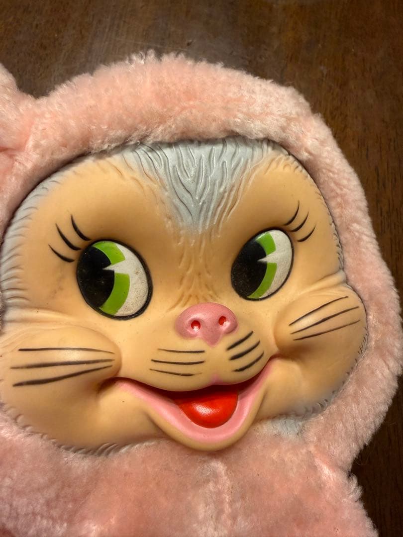 GUND ラバーフェイス 猫 50s 日本縫製タグ付 希少現状品