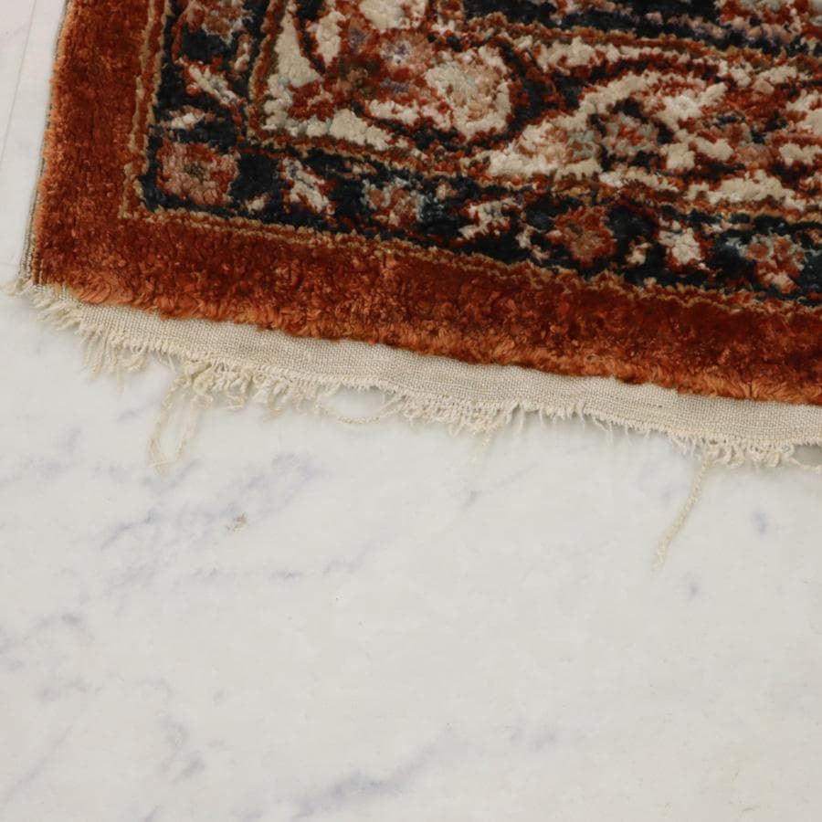 Y2361 中国シルク絨毯 シルク100% 手織り180段 大判276×182㎝