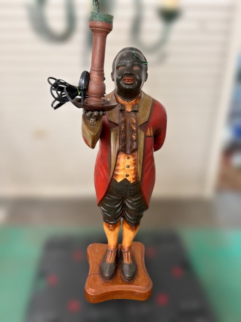 【極希少】 大型　19世紀様式　ブラックムーア　フロアランプ　スタチュー　動作◯