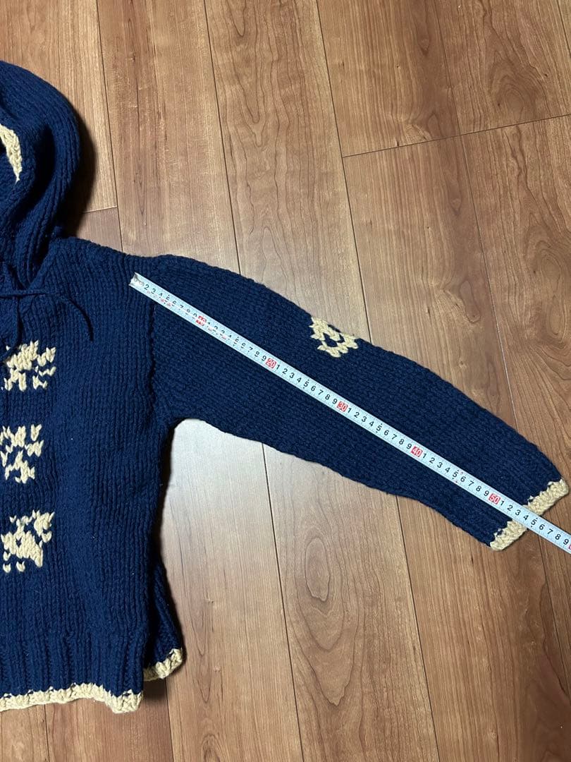 45rpmフード付き厚手ニットセーターウール