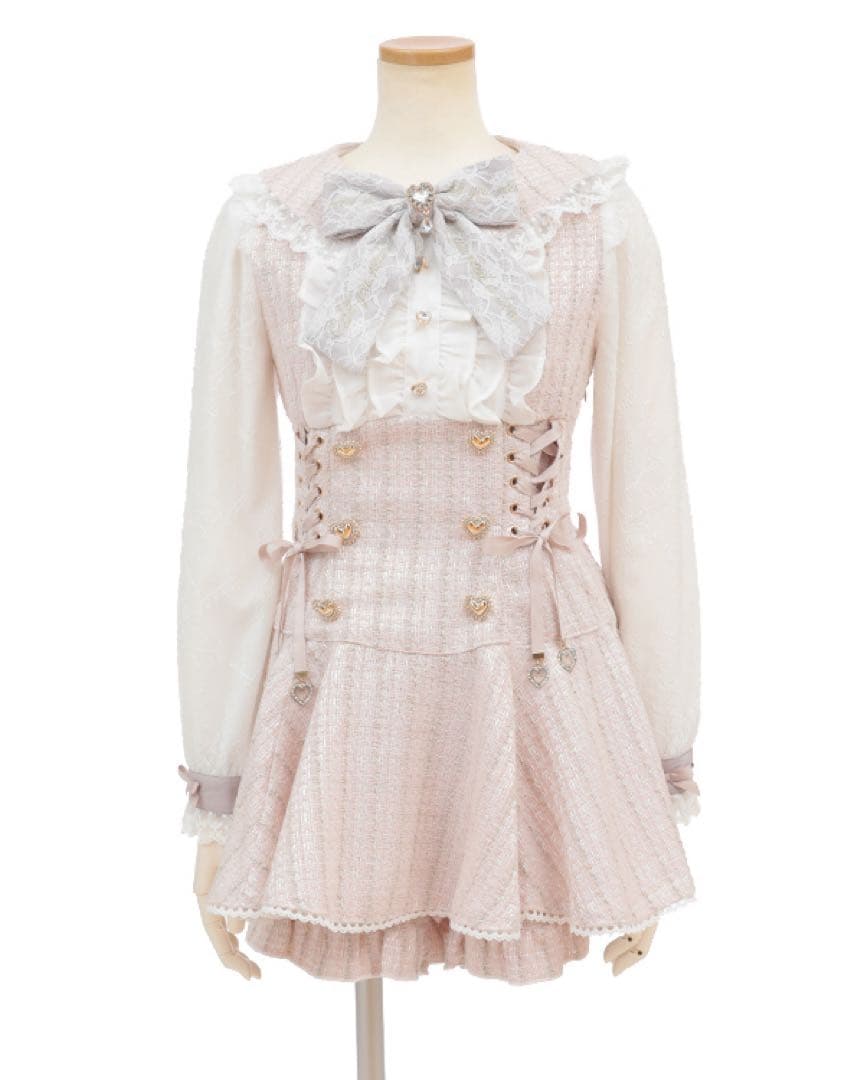 LIZLISA メッセージリボンツイードセットアップ