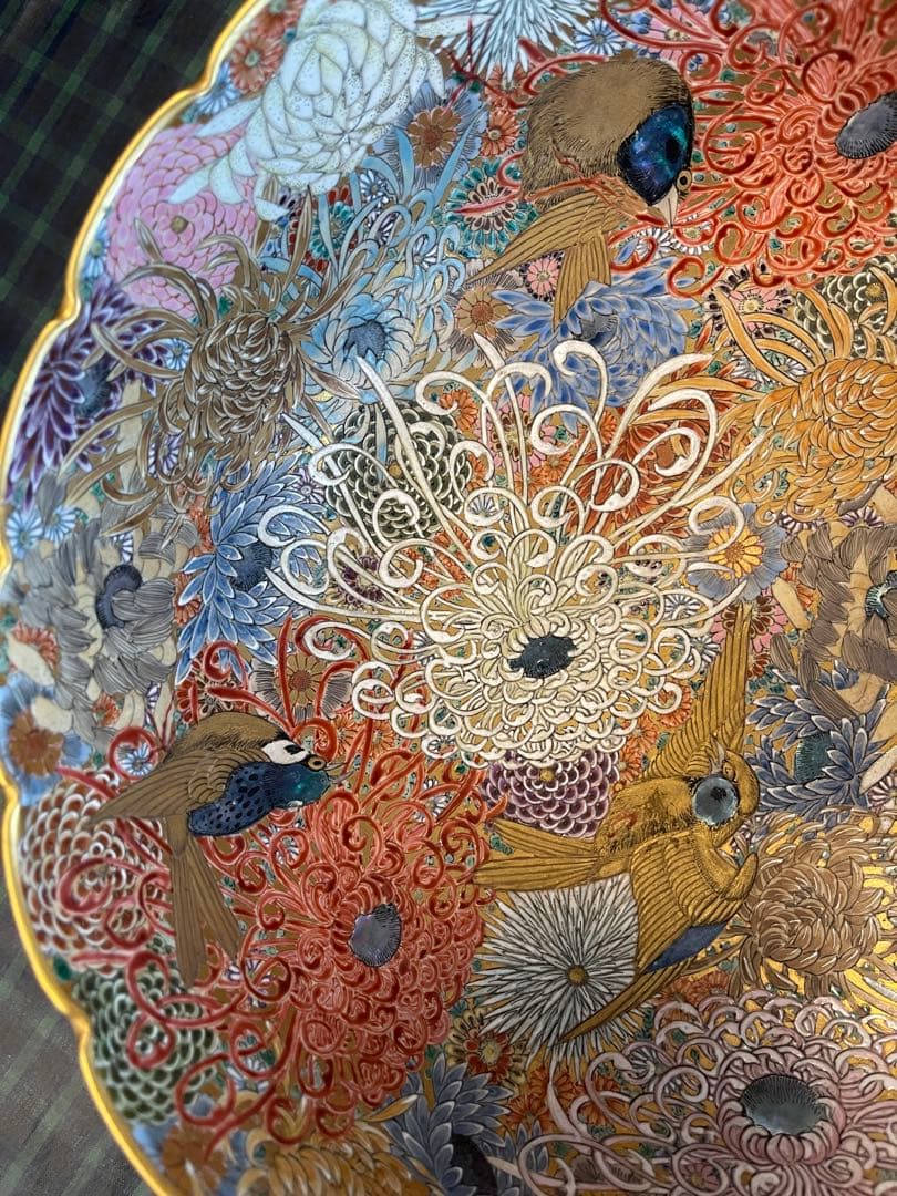 色絵手描螺鈿細工鉢