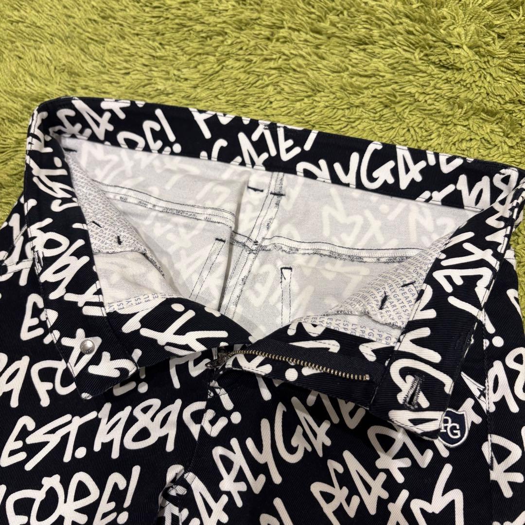 パーリーゲイツ PEARLYGATES ストレッチパンツ 総柄 落書き サイズ2