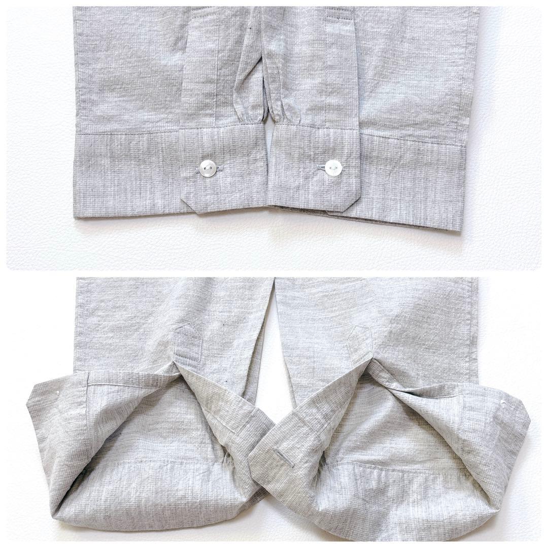 【タグ付き】遠州織物 HUIS. コードレーンワイドブラウス シャツ グレー