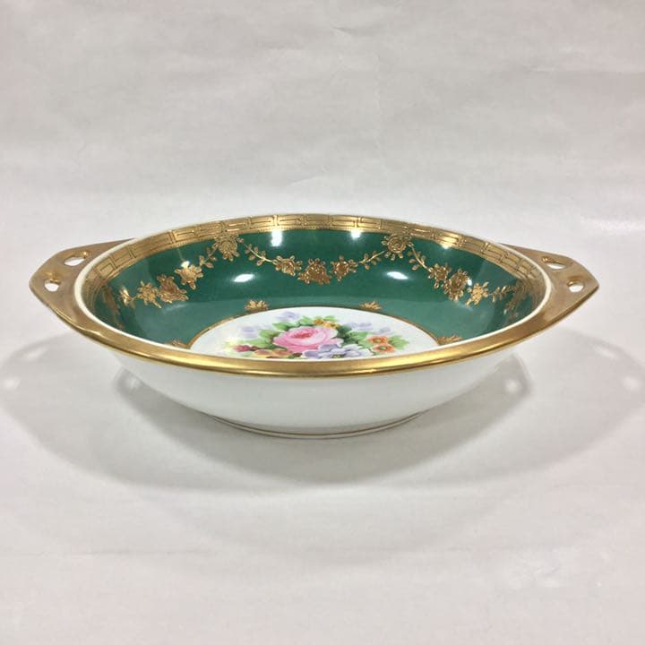 オールドノリタケ 手付きボウル　花柄　金彩　R0028て