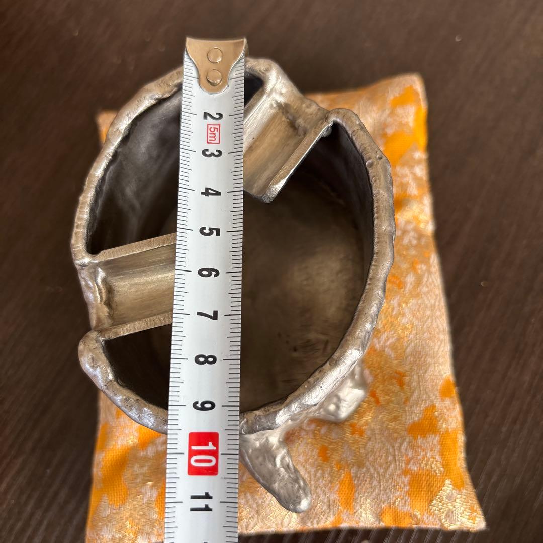 亀 鉄製 灰皿 座布団付き 縁起物 レトロ 金属製 置物