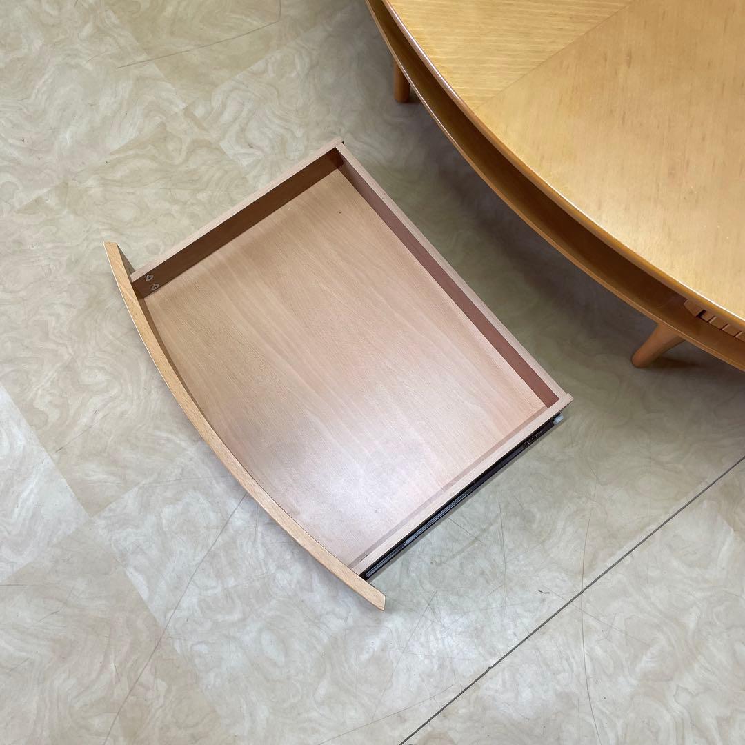 蛇腹 引き出し 楕円テーブル オーバルテーブル ローテーブル 北欧スタイル