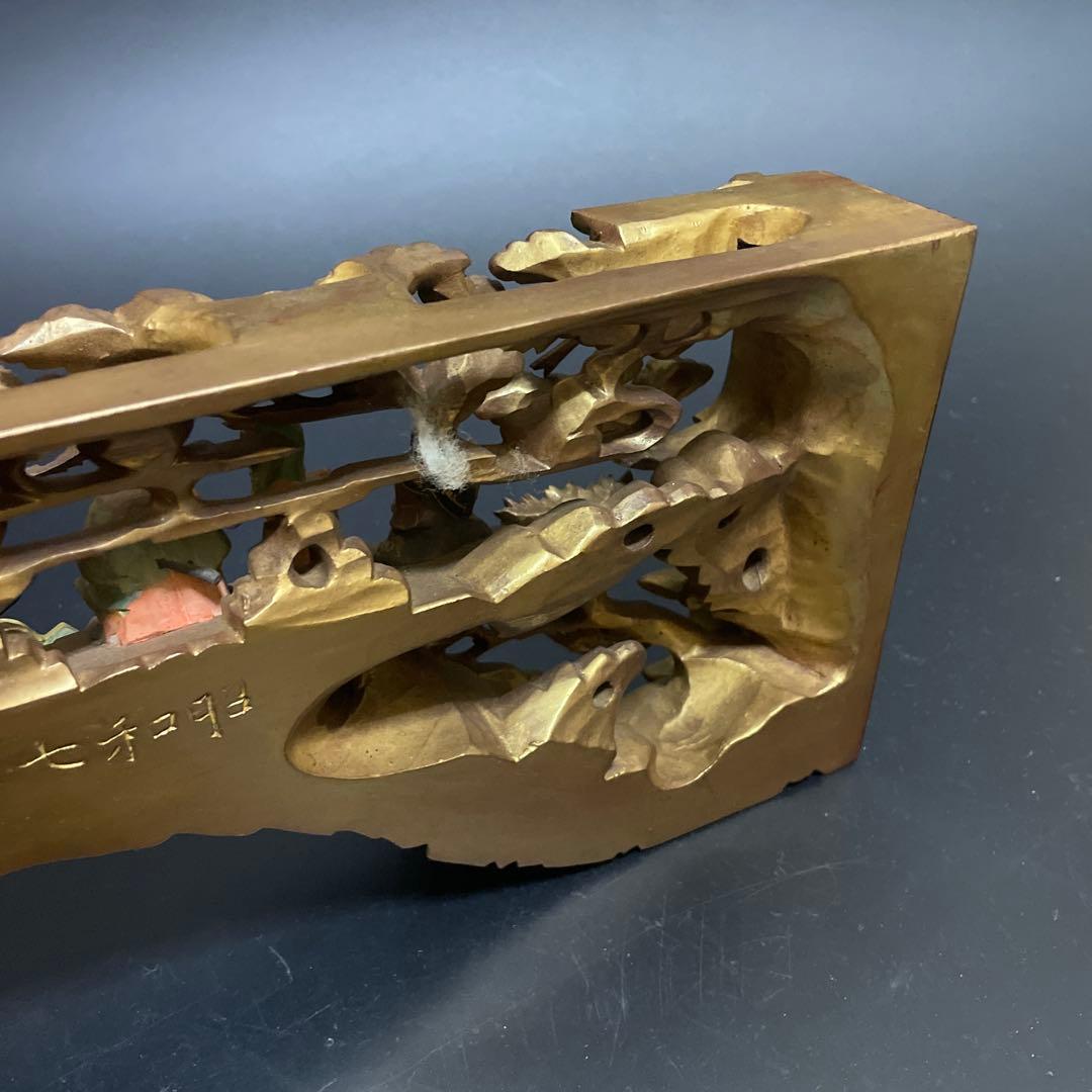 時代物　欄間　人物　褌夢刀作　昭和７年