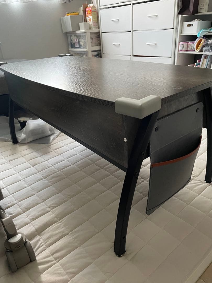 ダークグレー 昇降式センターテーブル 106cm