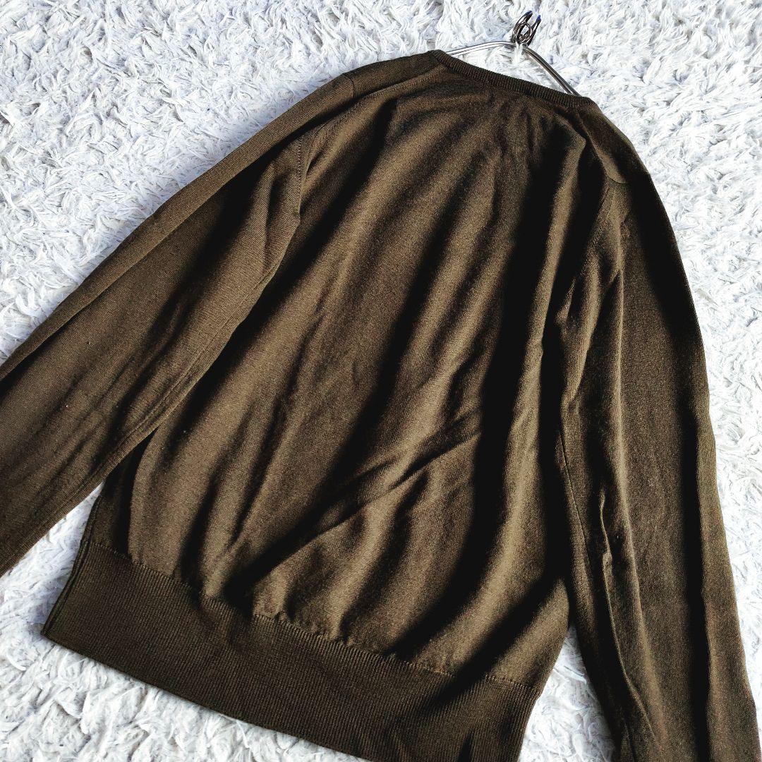 JOHN SMEDLEY セーター ハイゲージ ウール カーキ 英国製