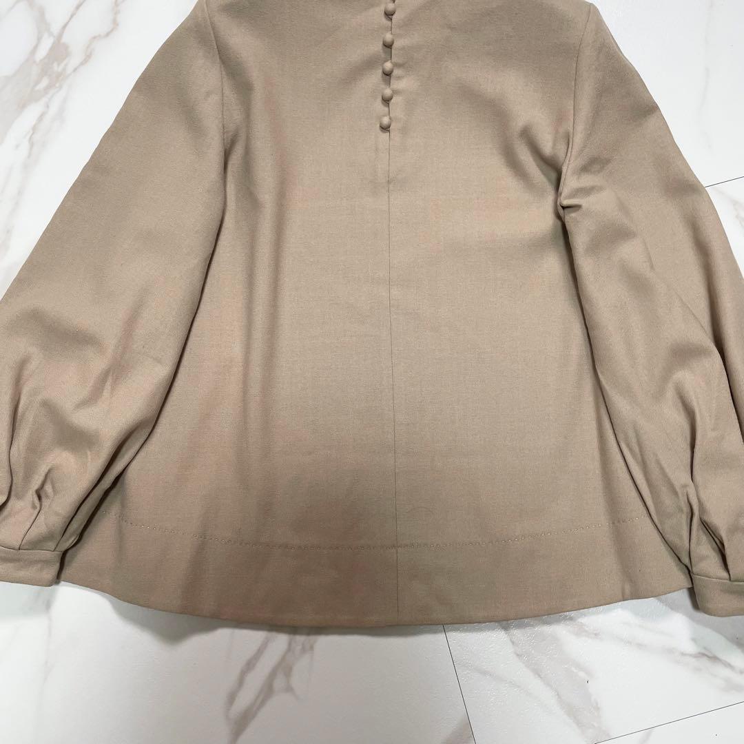 ADORE アドーア ブラウス シャツ 袖リボン ウール ベージュ 38