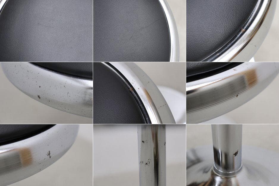 レトロ ヴィンテージ スツール ラウンド 円形 ミッドセンチュリー 合皮 1